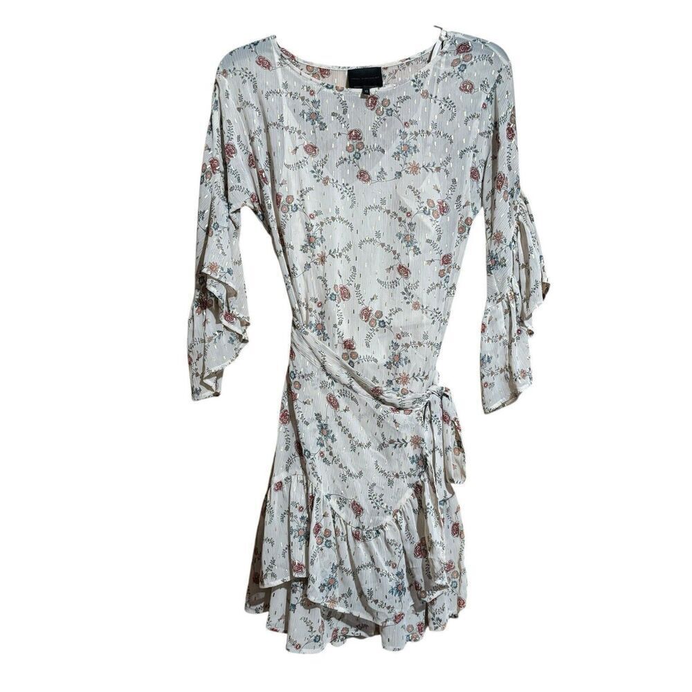 Hotel Particulier Mini Dress XS Multicolor Floral Metallic Silk Blend Ruffles